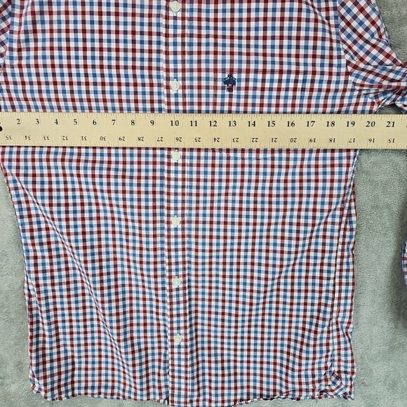 Brooks Brothers Red Fleece Shirt Mens Size M Red/Blue/White Plaid 100% Cotton - Picture 10 of 10